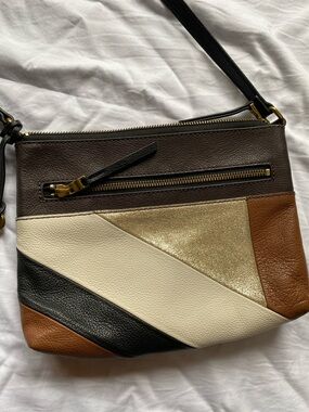 FOSSIL Patchwork leather crossbody purse